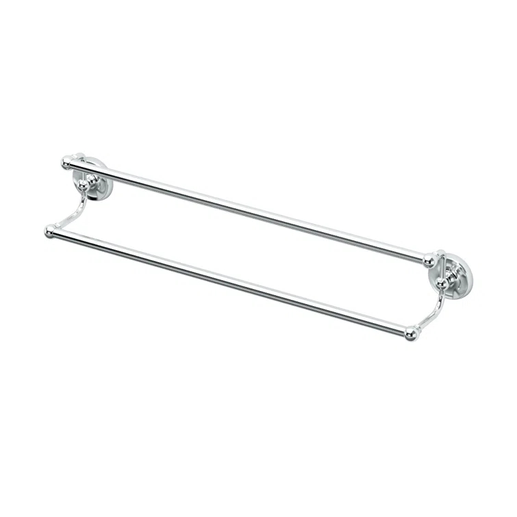 Gatco Designer II 24" Wall Mounted Double Towel Bar, 2 Bar Towel Rack 5375
