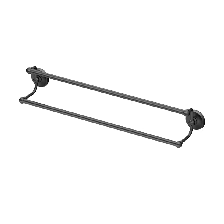 Designer II 24" Wall Mounted Double Towel Bar, 2 Bar Towel Rack
