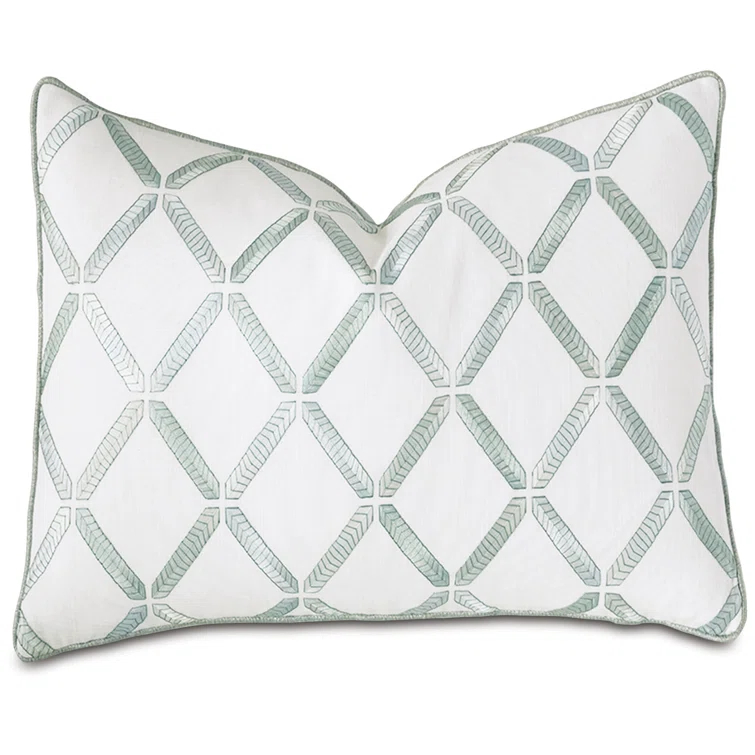 Brentwood Embroidered Cotton Blend Throw Pillow