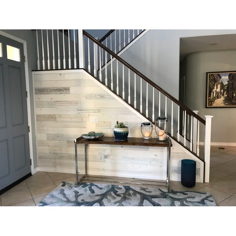 Timberchic River Reclaimed Wooden Wall planks - Simple Peel & Stick Wall Covering Application for DIY Accent Wall & Home Improvement - Modern, Premium Wall Paneling