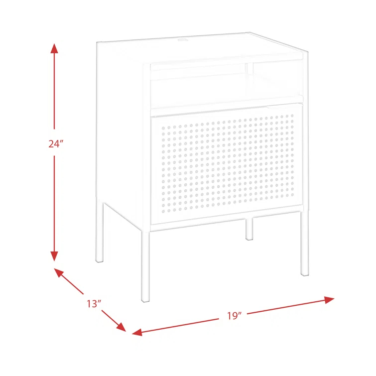 Zander 19'' W Metal Nightstand