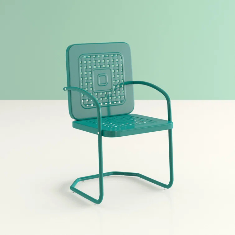 Kutcher Powder Coated Steel Outdoor Lounge Chair