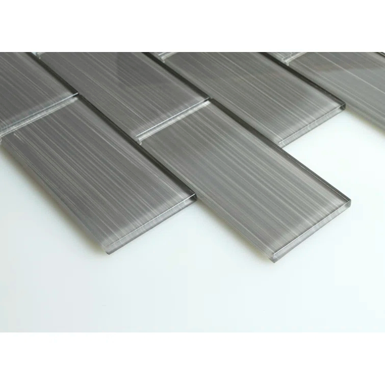 Premium Hand Painted 3" x 6" Straight Edge Glass Mosaic Subway Tile