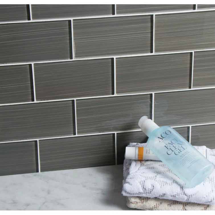 Premium Hand Painted 3" x 6" Straight Edge Glass Mosaic Subway Tile