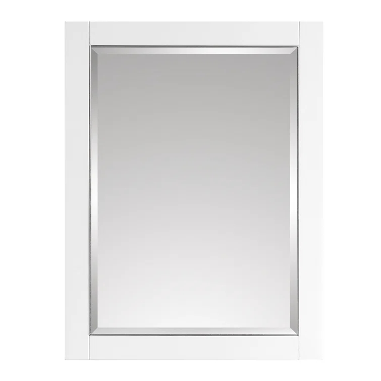 AVANITY  Mason 24 in. Wall Mounted Mirror with Brushed Silver Trim - 24"W x 32"H White White
