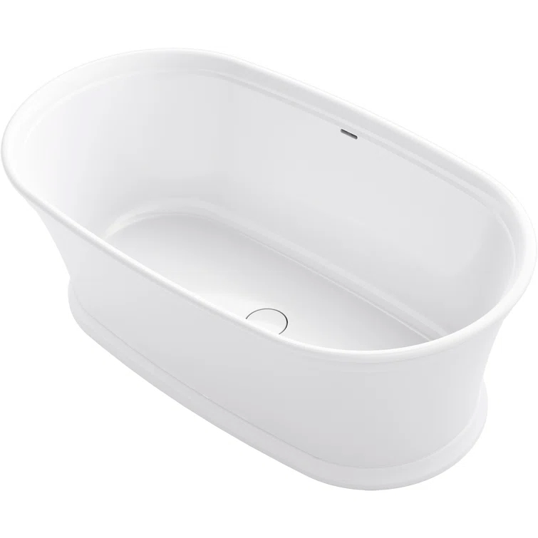 Memoirs® 60" x 34" Freestanding Soaking Bathtub with Slotted Overflow and Center Toe-Tap Drain