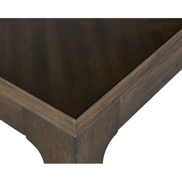Sunpan Jaden 35.5" Square Modern Wood Dining Table in Brown/Antique Brass