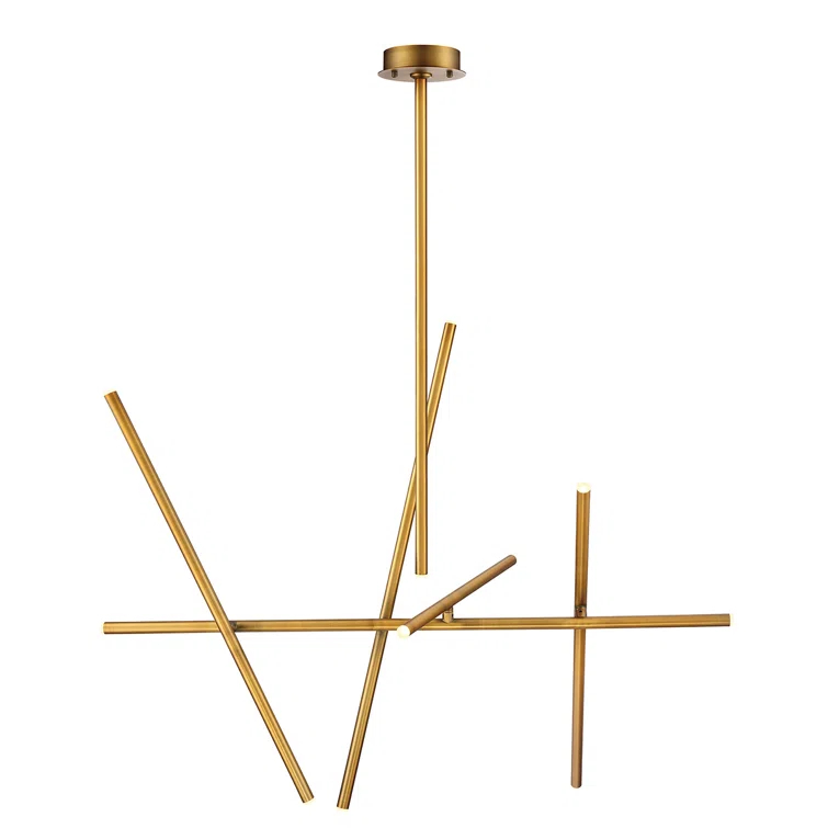 Crossroads 10 - Light Dimmable LED Sputnik Modern Linear Chandelier