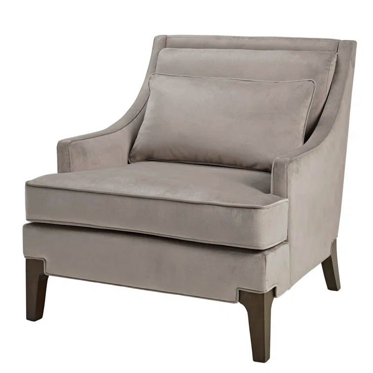Anna Martha Stewart Anna Velvet Armchair with Lumbar Pillow