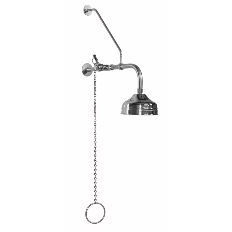 Chrome Wall Mounted Rain Shower Head with Pull Chain