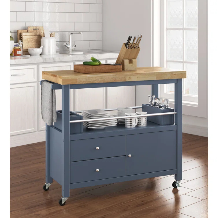 ClickDecor Gerolakkos ClickDecor Anson Kitchen Island Bar Cart with Storage