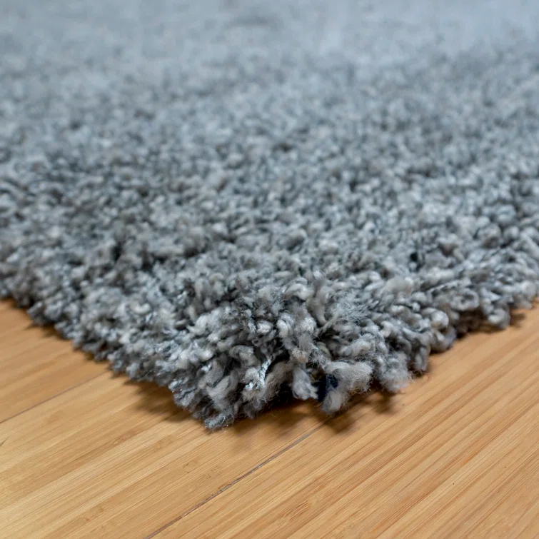 Gertmenian Ultimate Shag Modern Solid Color Gray Polypropylene Thick Plush Shag Area Rug