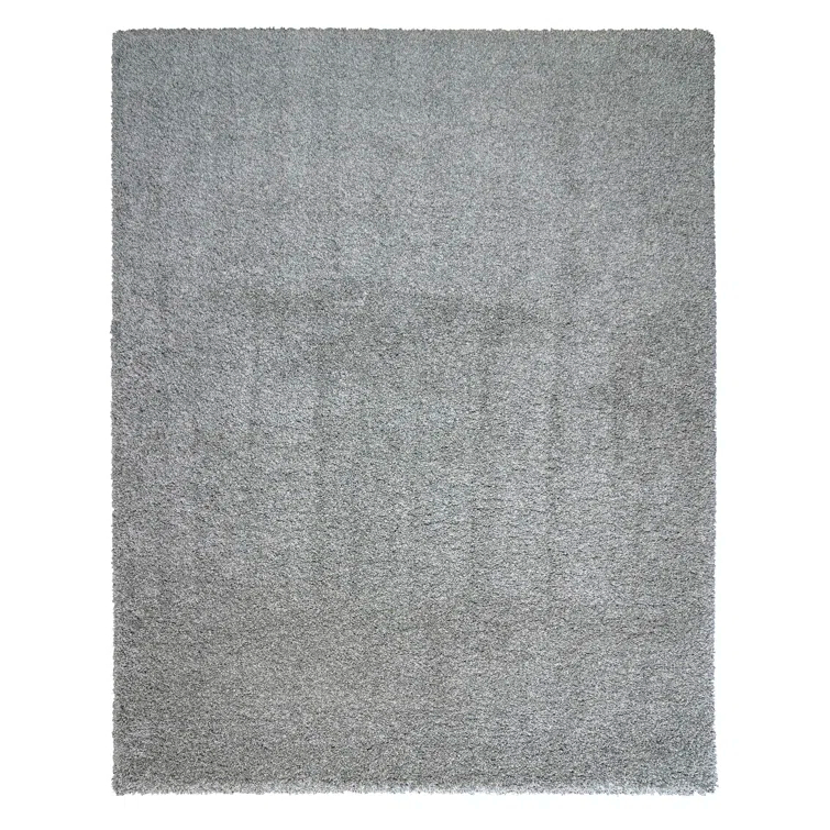 Gertmenian Ultimate Shag Modern Solid Color Gray Polypropylene Thick Plush Shag Area Rug
