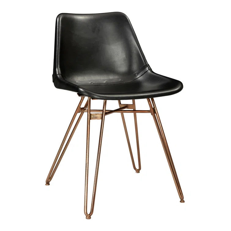 Gingerich 18'' H Genuine Leather Upholstered Side Chair