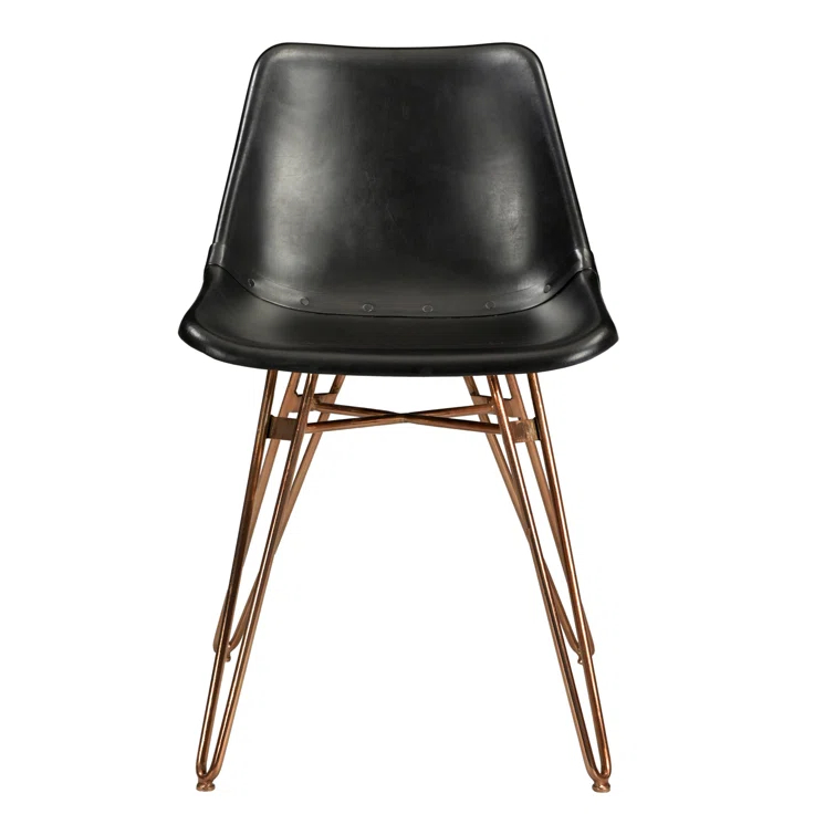 Gingerich 18'' H Genuine Leather Upholstered Side Chair