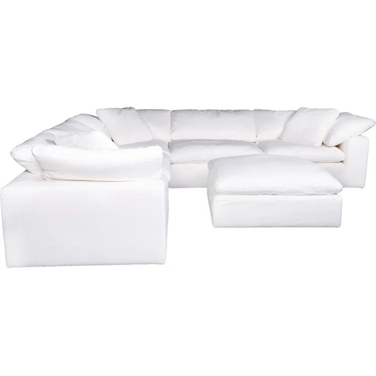 Moe's Home Clay Livesmart Fabric White Modular Sectional YJ-1003-05