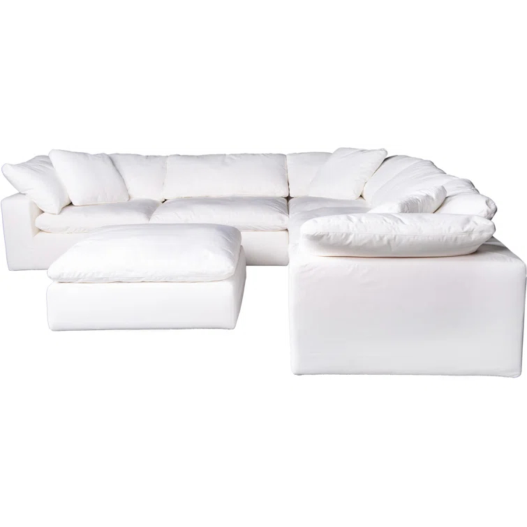 Moe's Home Clay Livesmart Fabric White Modular Sectional YJ-1003-05