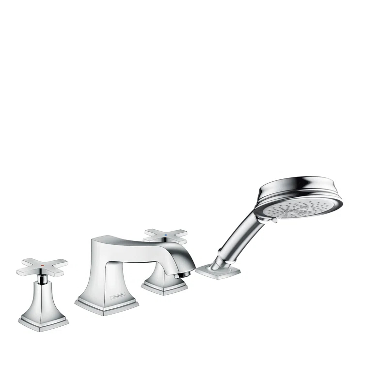 Hansgrohe Metropol Classic 4-Hole Roman Tub Set Trim with 1.8 GPM Handshower Trim Set Only