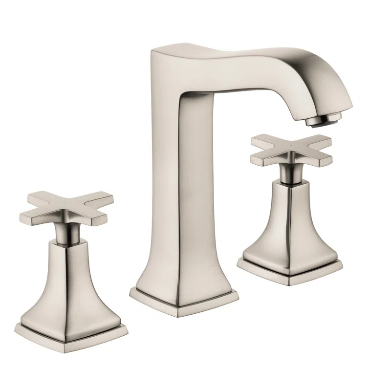 Hansgrohe Metropol Classic Widespread Faucet 160 with Cross Handles and Drain Assembly, 1.2 GPM