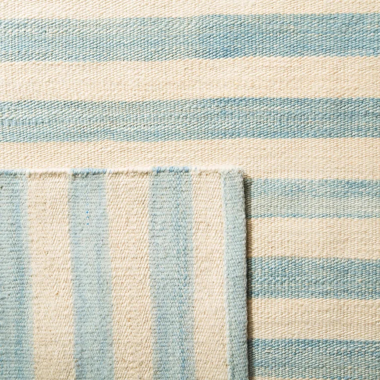 Sky Multi-Color Wool Flat Woven Rectangular Accent Rug