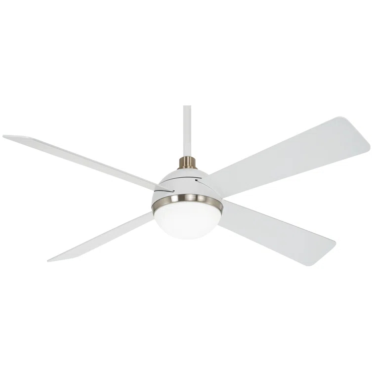 54" 4 - Blade LED Standard Ceiling Fan with Remote Control and Light Kit Included