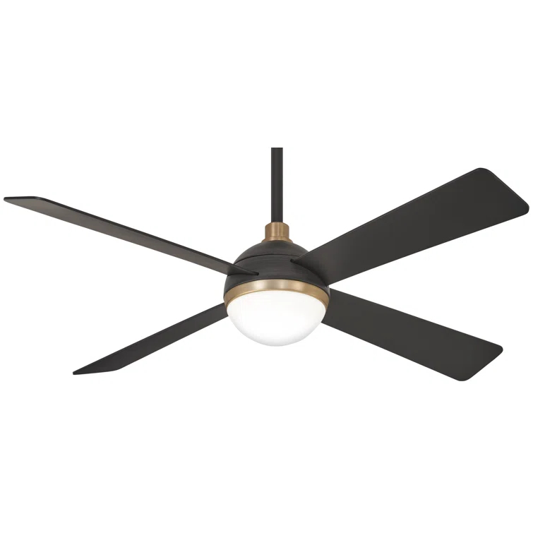 54" 4 - Blade LED Standard Ceiling Fan with Remote Control and Light Kit Included