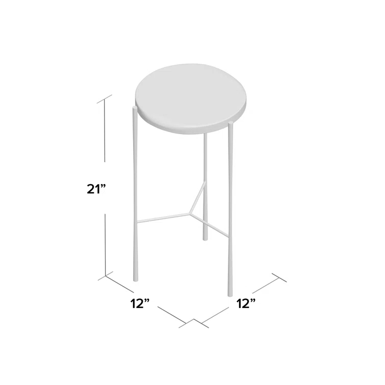 Round 12" Brisbane Wood & Metal End Table