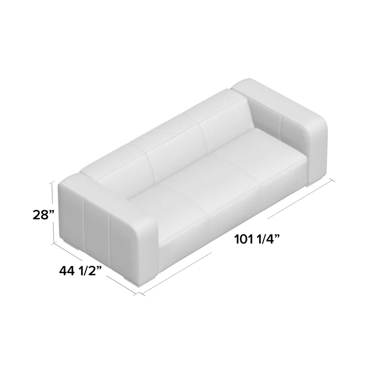 Bolton Cappuccino Genuine Leather Track Arm Sofa