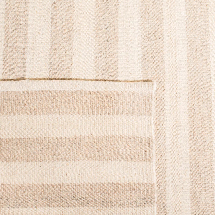 Coastal Tones Handwoven Wool Stripe Area Rug 10' x 14'