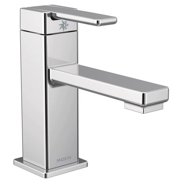 90 Degree Single Hole Bathroom Faucet with Drain Assembly