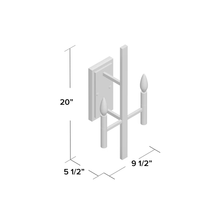 Euclid 2-Light Candle Wall Light
