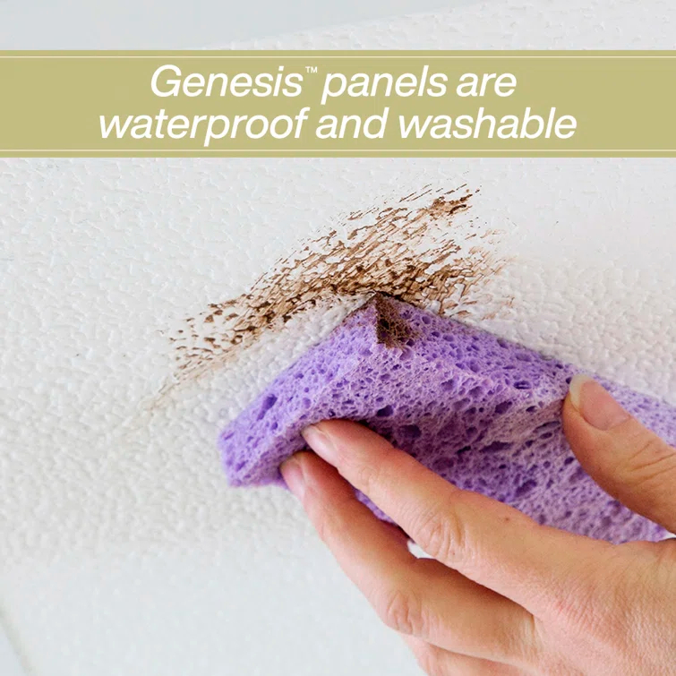 Waterproof Designer Series 24'' L x 24'' W Textured Vinyl Drop-In Ceiling Tile