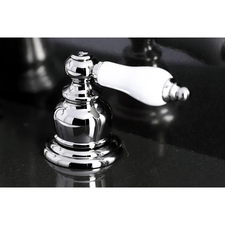 Kingston Brass English Classic Two-Handle 3-Hole Deck Mount Widespread Bathroom Faucet with Brass Pop-Up Drain