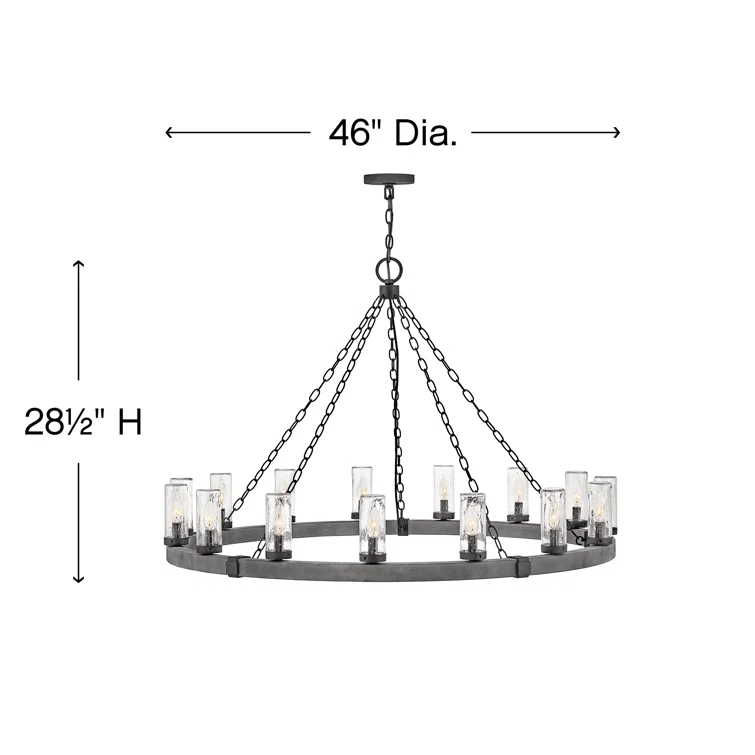 Sawyer 15-Light Single Tier Outdoor Rustic Chandelier