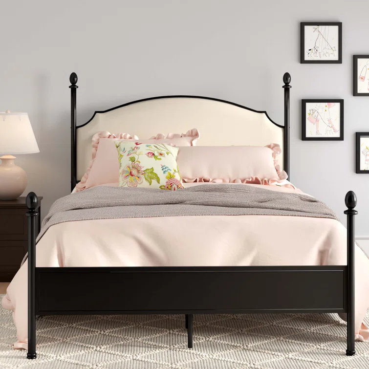 Blakesburg Upholstered Metal Four Poster Bed