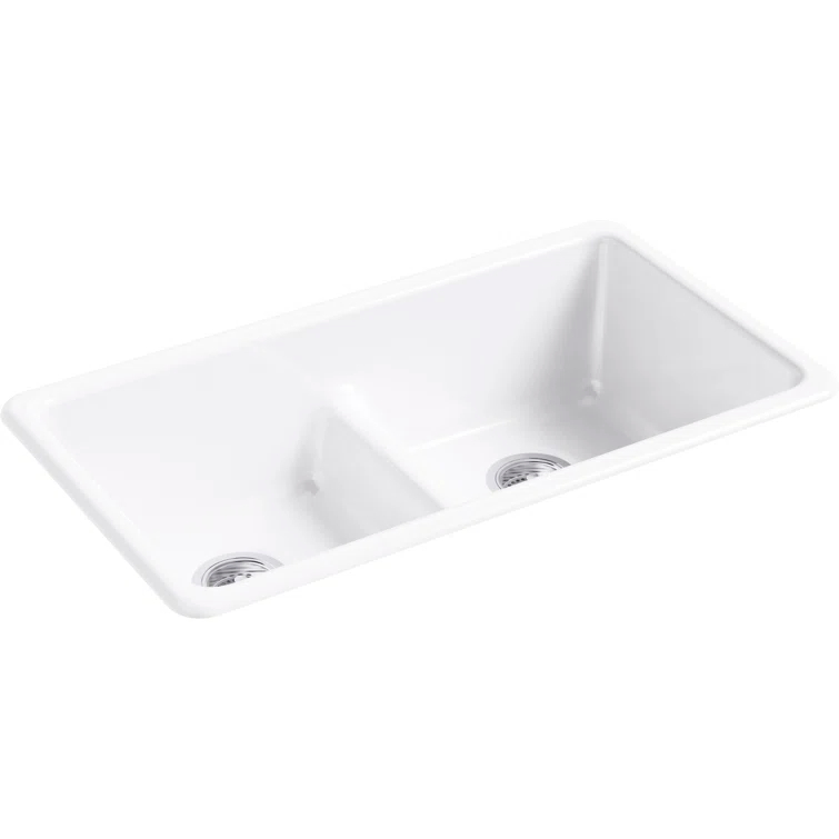 IronTones® Kohler 33" L x 18.75" W Drop-in Smart Divide Double-Equal Kitchen Sink