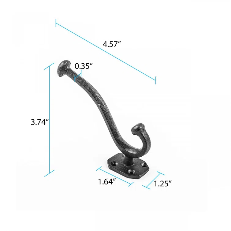 Double Wall Mount Hooks 5" Jacket Hanger