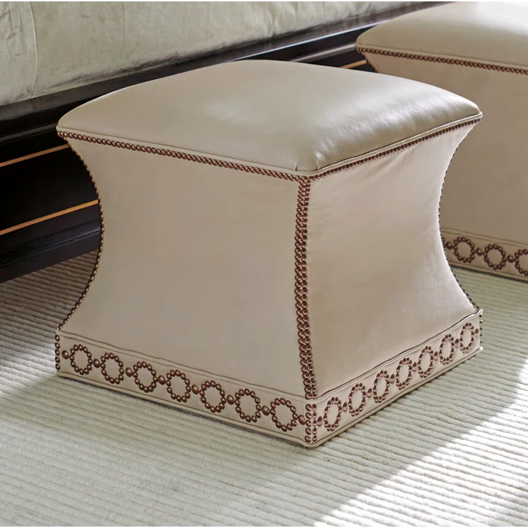 Carlyle Merino Leather Ottoman