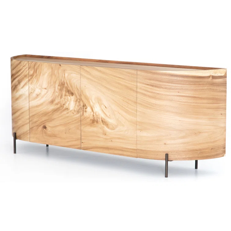 Lunas 77'' Gold Guanacaste Modern Sideboard