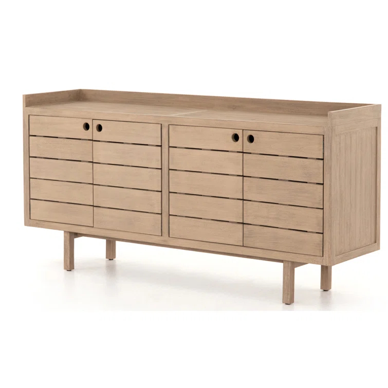 Lula 70'' Washed Brown Teak Modern Outdoor Buffet