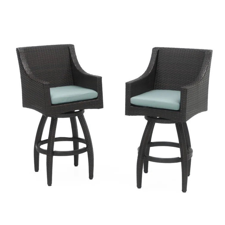 Wildon Home® Fionnula 30" Patio Bar Stool With Sunbrella Cushion Covers (Set of 2)