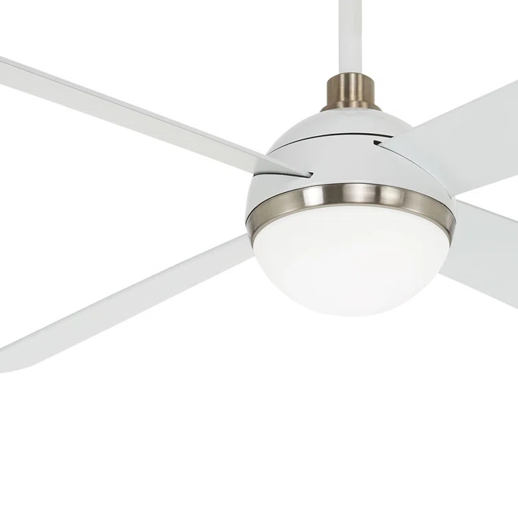 54" 4 - Blade LED Standard Ceiling Fan with Remote Control and Light Kit Included