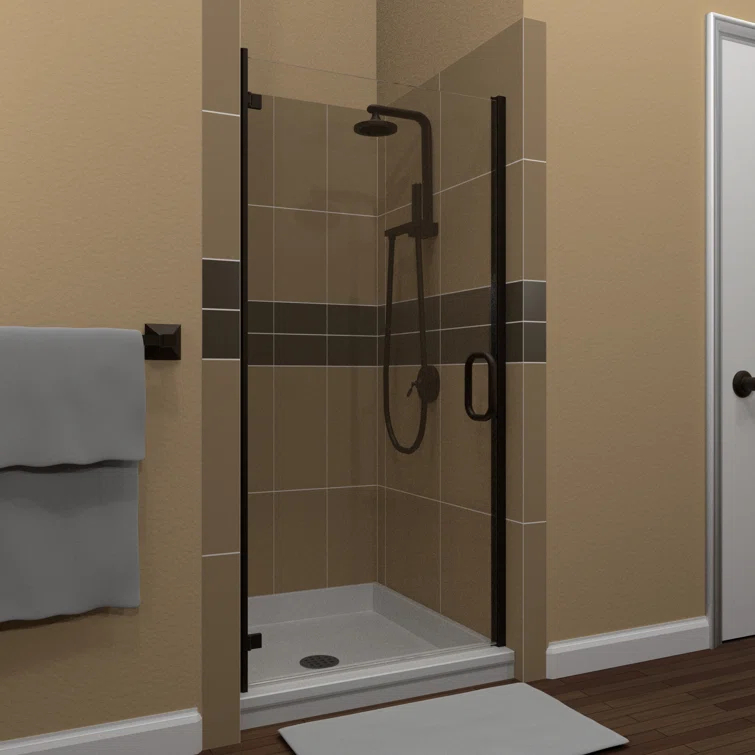 MP Swinging 30" x 73" Hinged Semi-Frameless Shower Door