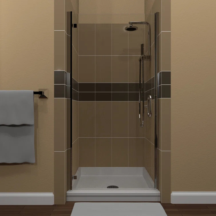 MP Swinging 30" x 73" Hinged Semi-Frameless Shower Door