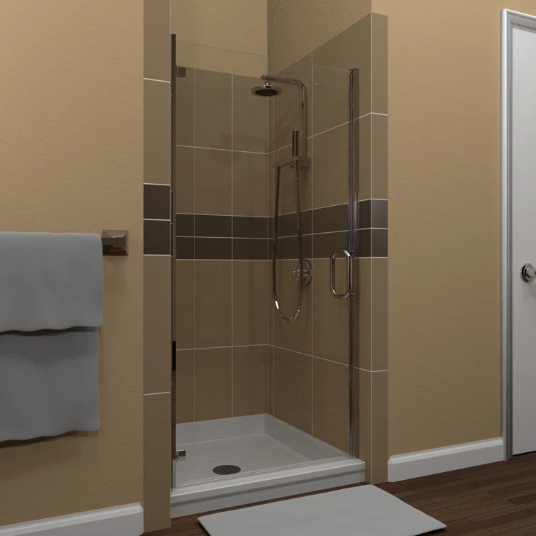 MP Swinging 30" x 73" Hinged Semi-Frameless Shower Door
