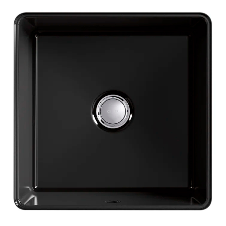 Verticyl Vitreous China Square Undermount Bathroom Sink with Overflow