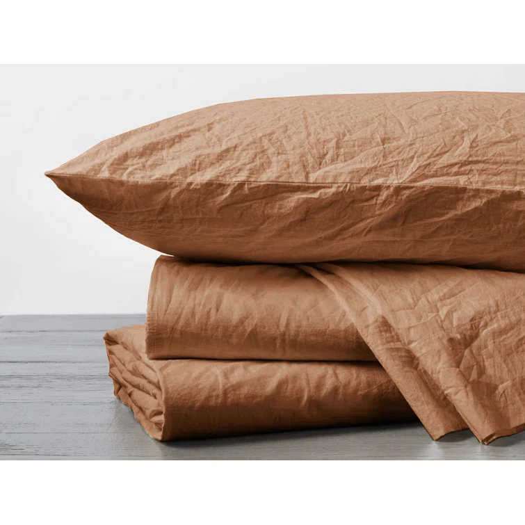 Organic Crinkled Percale Sheet Set