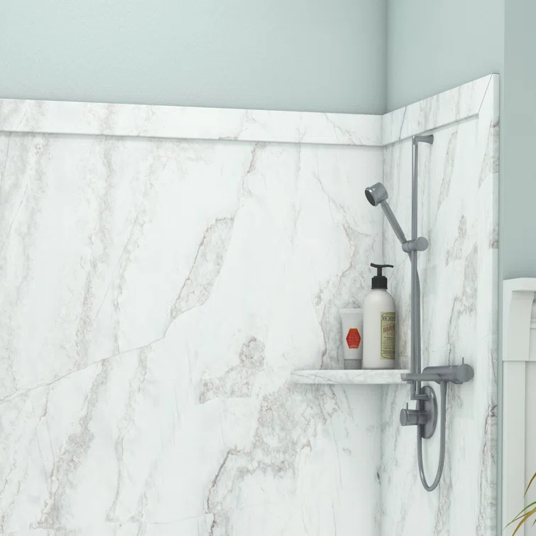 FlexStone Royale 60"W x 36"D x 80"H Alcove Bathtub/Shower Surround