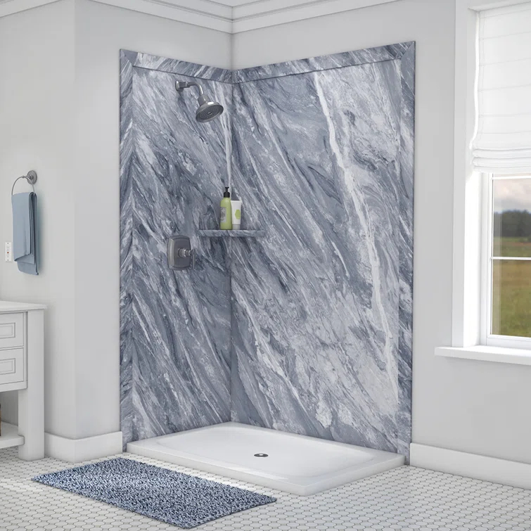 FlexStone Elegance 2-Panel 48"W x 36"D x 80"H Corner Shower Surround