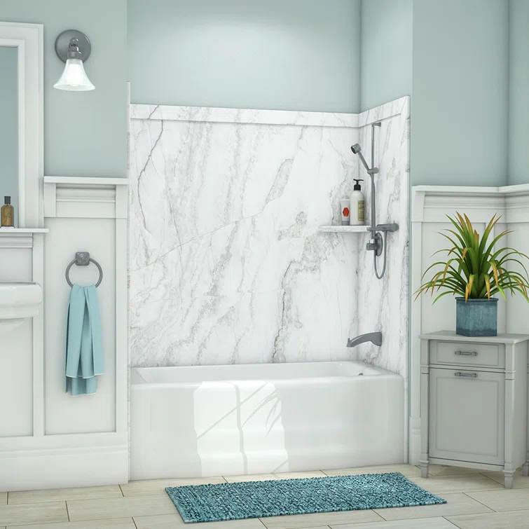 FlexStone Elite 60"W x 32"D x 60"H Alcove Bathtub Surround